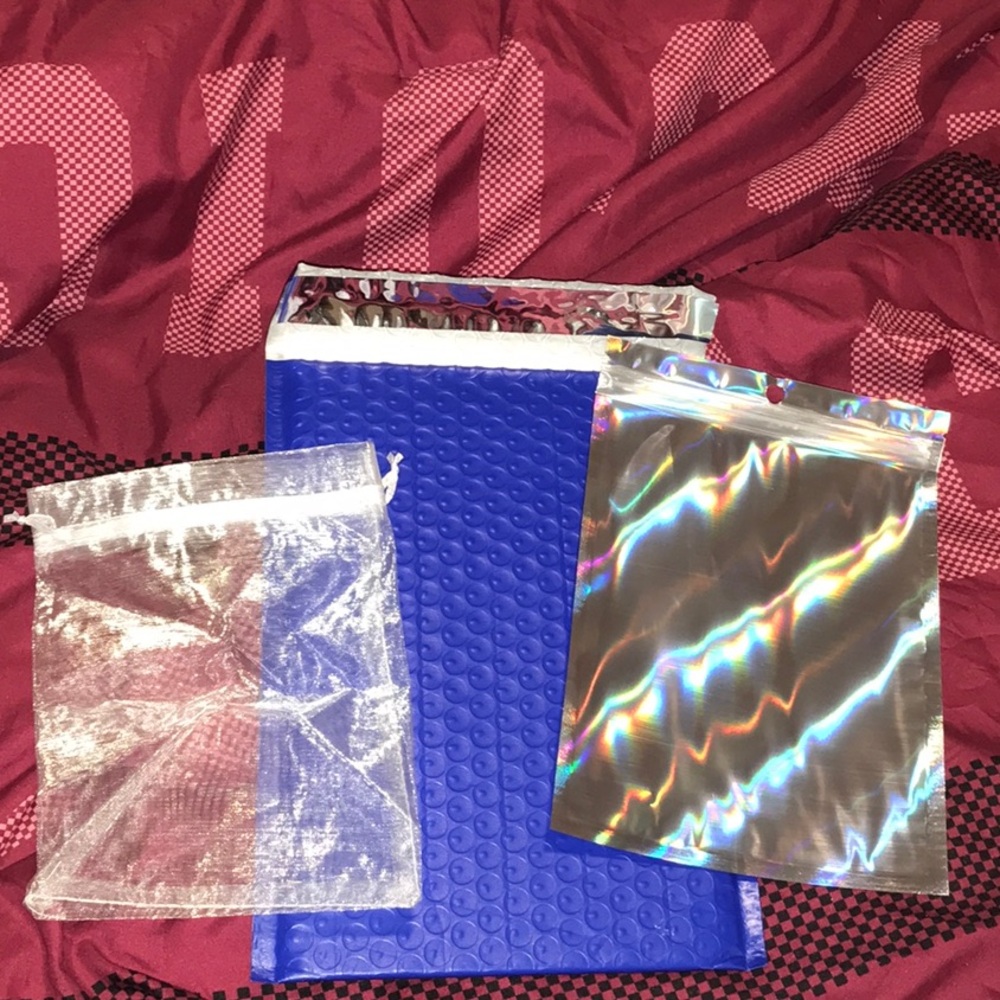Holographic and Blue Packaging Bags